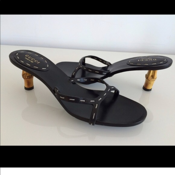 Gucci Shoes - 💫GUCCI Black Mules Bamboo Heels 💫 like New